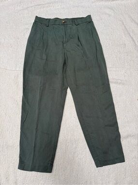 LOFT Lyocell Sage Green Pleated Pants Size 10